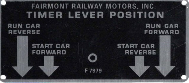 Fairmont Timer Data Plate